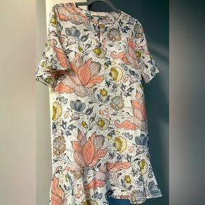 Loft A Line Dress with Ruffled Sleeve